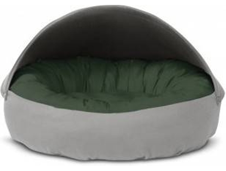 Cama Redonda para Perros y Gatos GAUTY Tela de sarga (Verde y Gris - 57 cm)