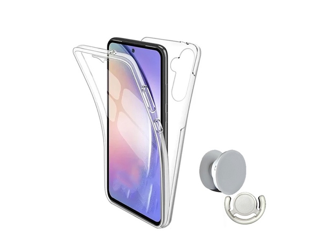 Kit Funda 3x1 Protección Impacto 360° 1 Gripholder 1 Soporte Gripholder Blanco Phonecare Para Samsung Galaxy A37 5g - Transparente/blanco