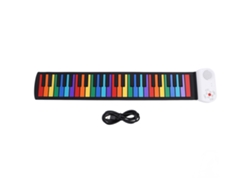 -piano Roll Up 49 Teclas Juguete Sonido Real Cargable Piano Eléctrico Para Principiantes Teclas Coloridas