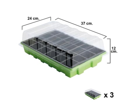Semillero germinación invernadero 24 compartimentos con bandeja anti goteo sets de 3 piezas siembra / germinacion de plantas