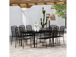 Juego de comedor de jardín de 9 piezas DKD Home Decor en negro