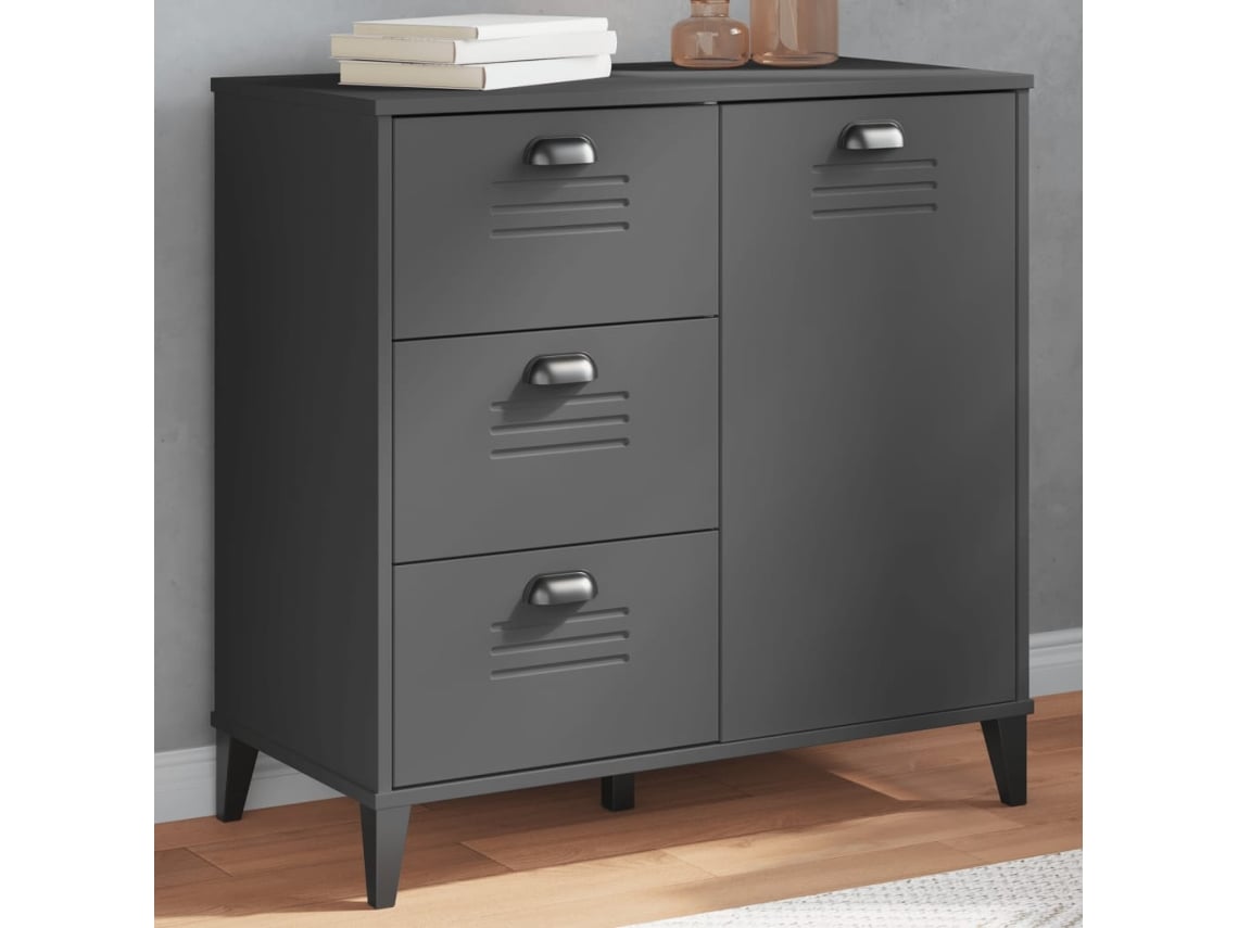 Aparador Viken Madera De Ingeniería Gris Antracita 80x40x80 Cm