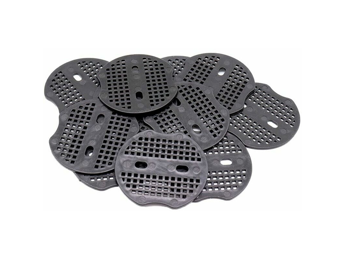 100 estacas de acero de 7 x 6,5 cm para fijar la malla antihierbas y las hojas al suelo (negras)