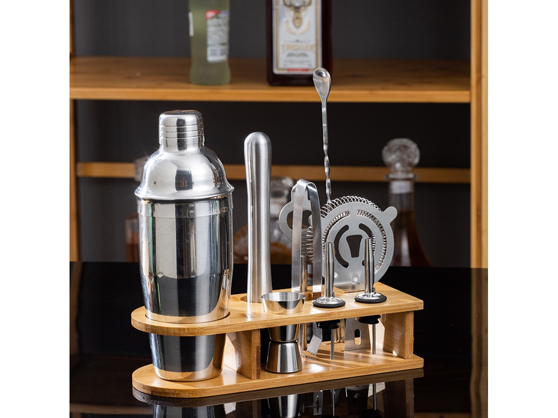 Juego De Coctelera Profesional De 10 Piezas De Acero Inoxidable, Herramientas De Barman Para Mezclar Bebidas (750 Ml) Gertiz