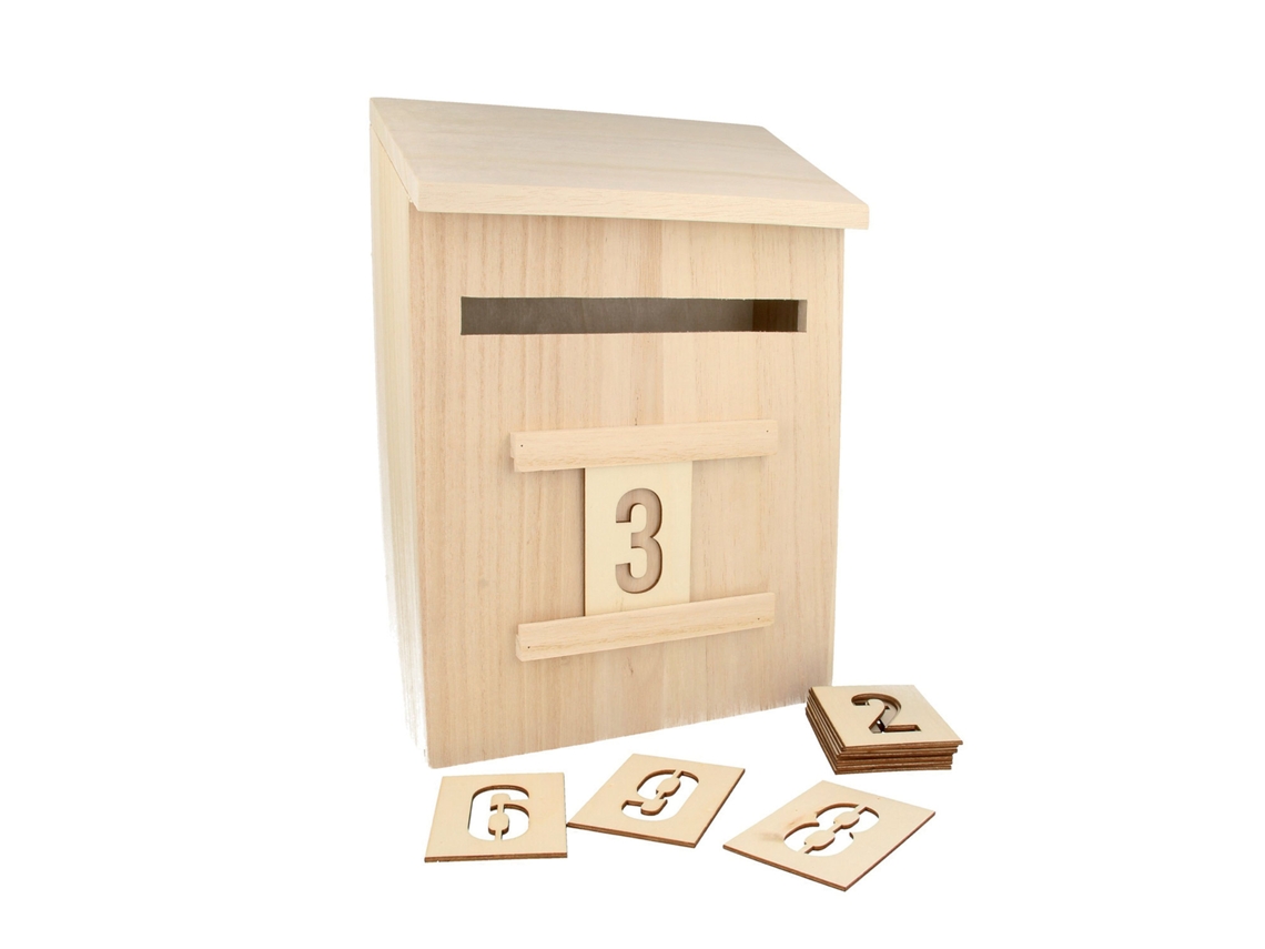Calendario de Adviento - Buzón de madera 28 cm