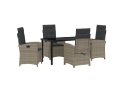 Maison Exclusive - Conjunto De Comedor De Jardín 5 Pcs Gris Ratán Sintético