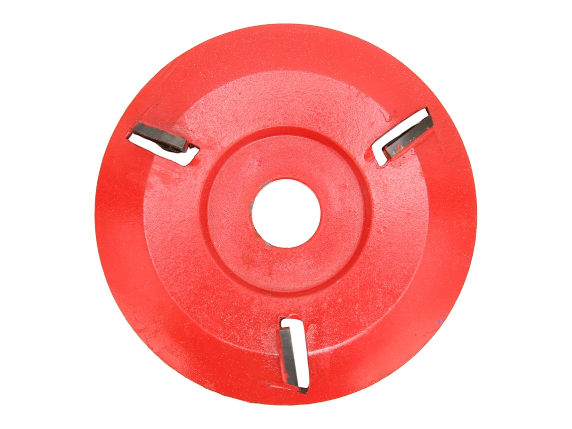 Disco de tallado de madera curvo rojo de 3 puntas para mesa de café o té