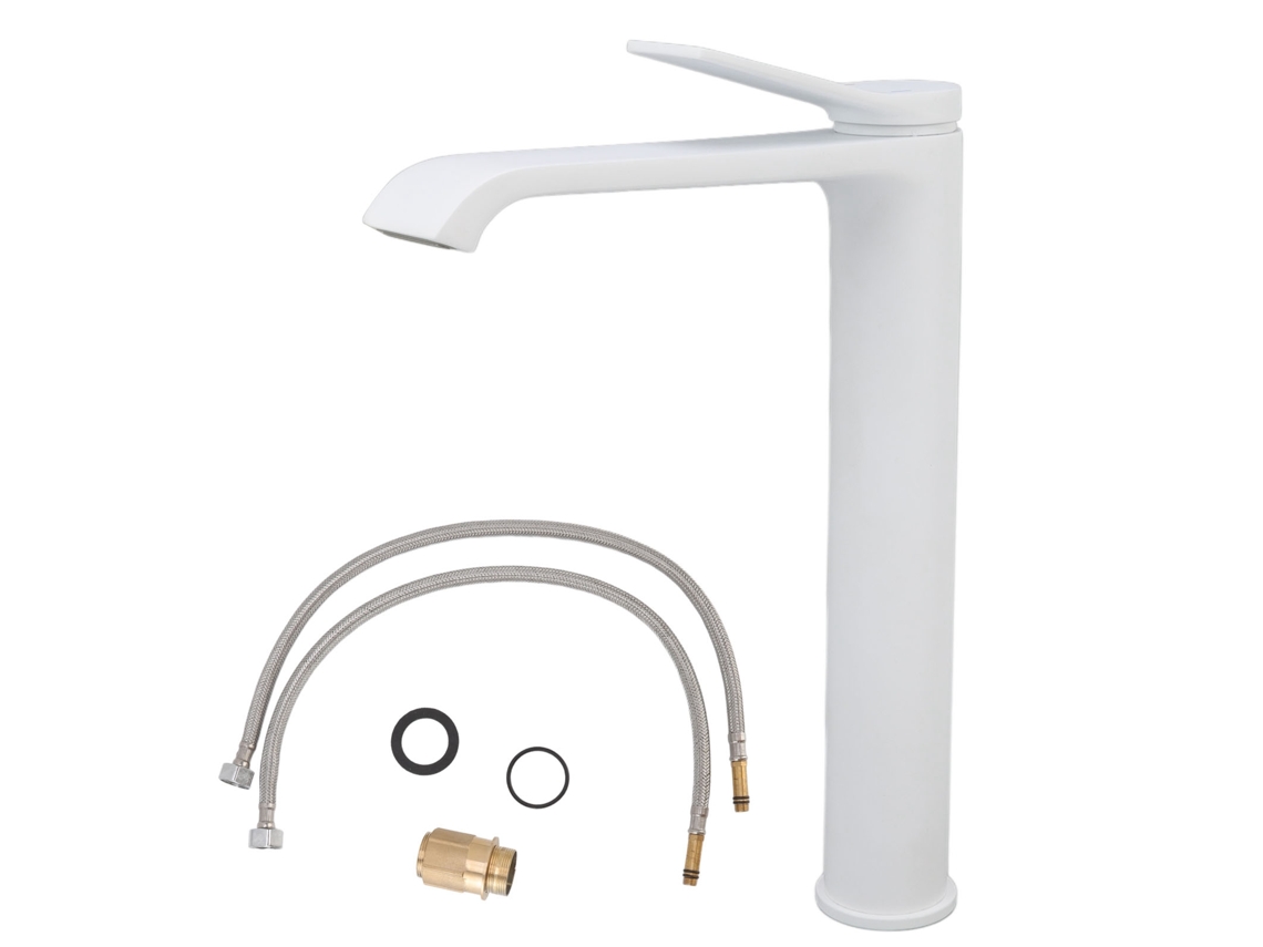Grifo para lavabo de baño blanco antifugas con rosca G1/2