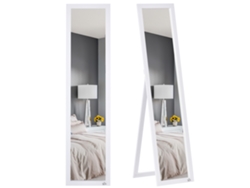 Espejo de pared/suelo de cuerpo entero de 154 cm, de MDF blanco.
