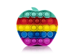 Bubble Pop It Juguete sensorial antiestrés, burbujas de silicona para apretar y reventar. Diseño de manzana multicolor.