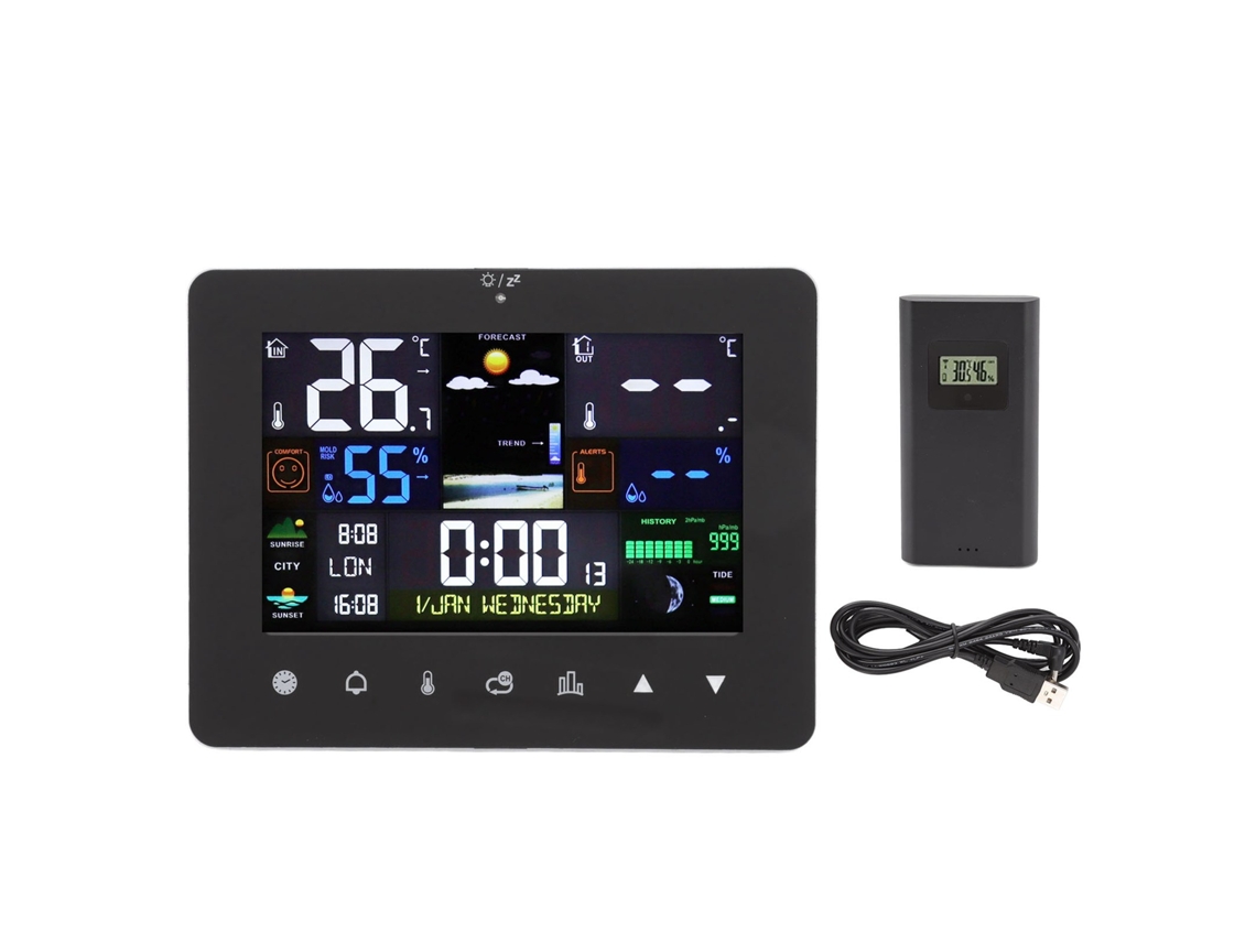 Reloj meteorológico Baok con sensor de humedad y temperatura para el hogar y la oficina.