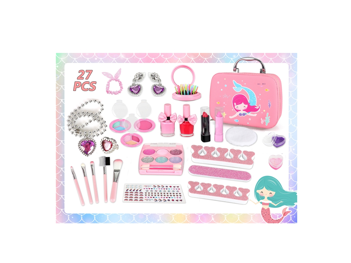 Kit De Maquillaje Infantil Para Niñas, Cosméticos De Princesa, Juguete No Tóxico, Regalo De Navidad Y Cumpleaños.