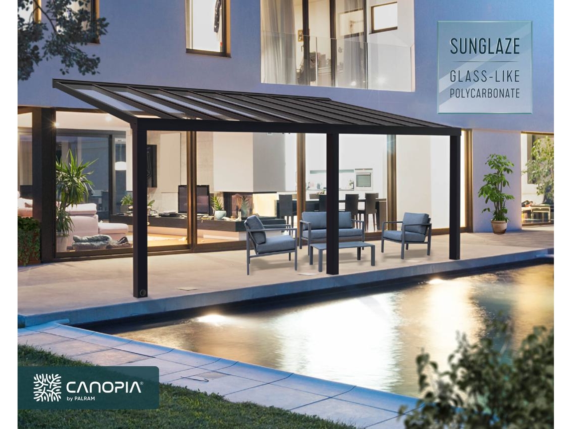 CANOPIA Pérgola Stockholm Premium Cubierta para Terraza de Aluminio 3,4X7,3 m Transparente