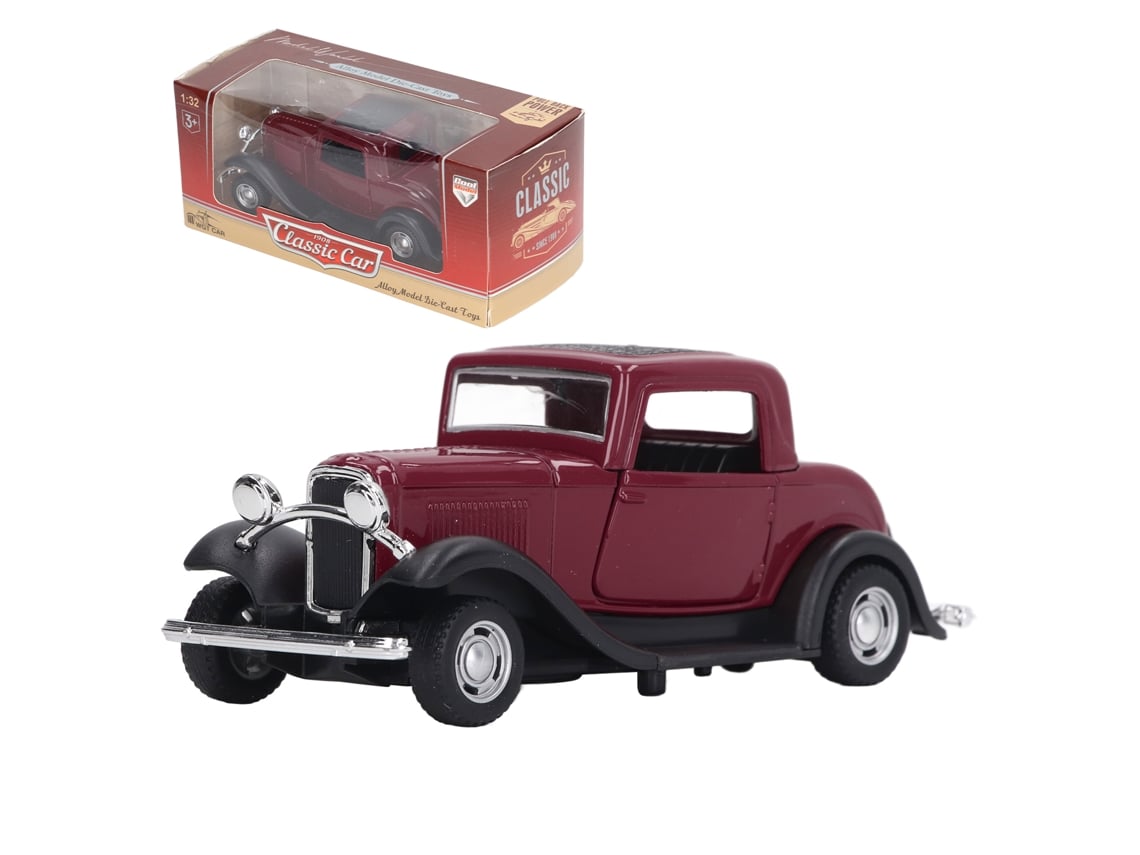 Modelo De Coche Clásico De Aleación A Escala 1:32, Estilo Vintage, Con Puertas Que Se Abren Y Mecanismo De Retroceso.
