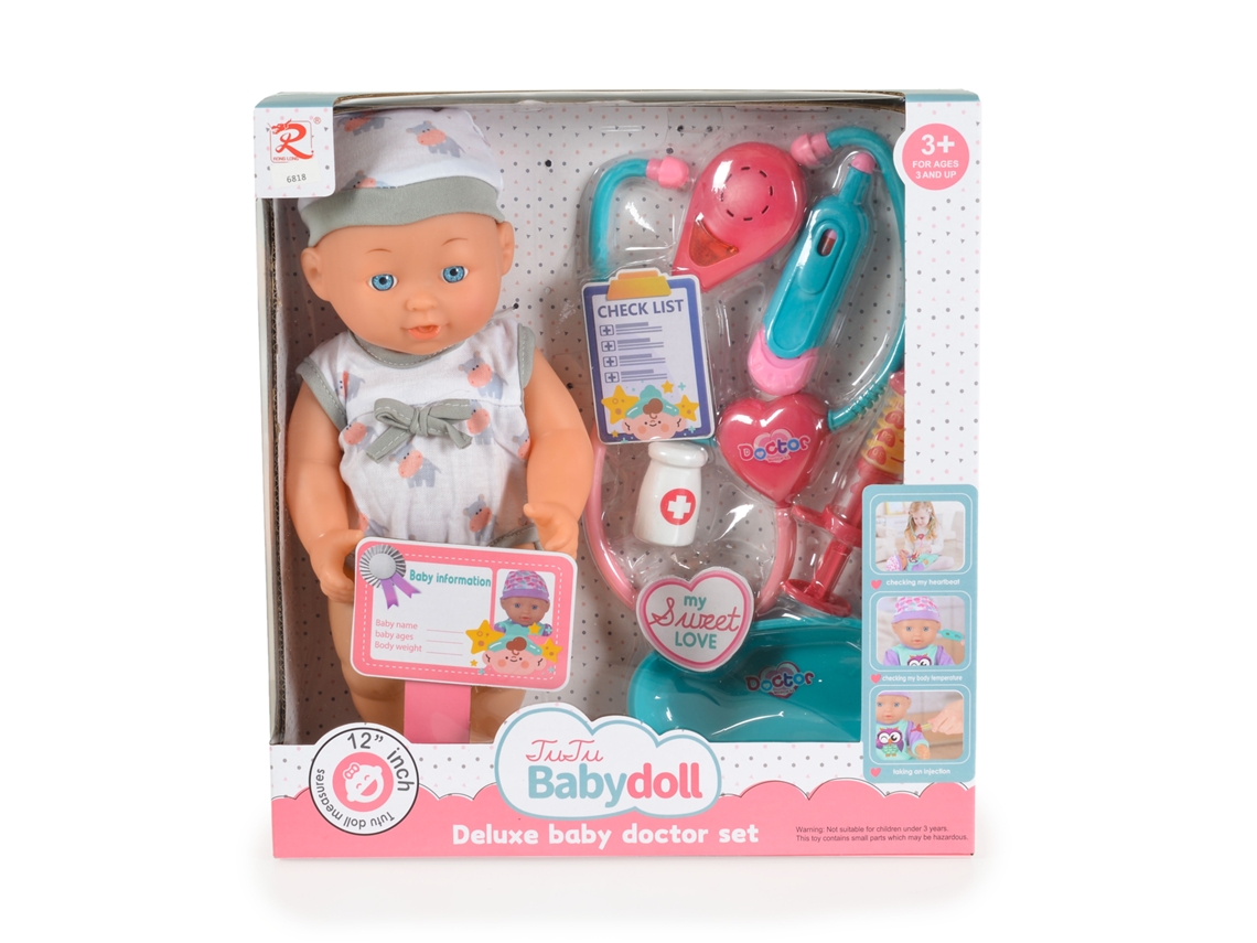 Muñeca de 31 cm con estetoscopio y sonido Hipopótamo 6818 Tutu Love Tutu Love
