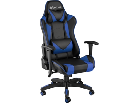Silla De Oficina Twink TECTAKE (Negro/Azul - Piel Sintética - 68 X 69 X 125 cm)