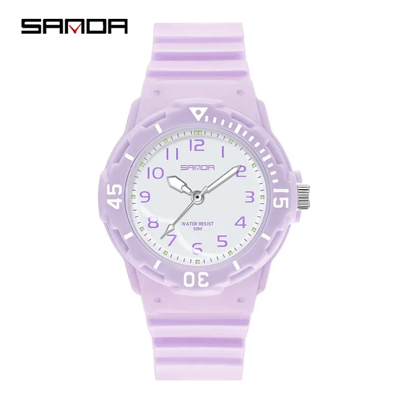 Reloj De Mujer (morado) Resistente Al Agua Hasta 50 M Con Correa De Tpu.
