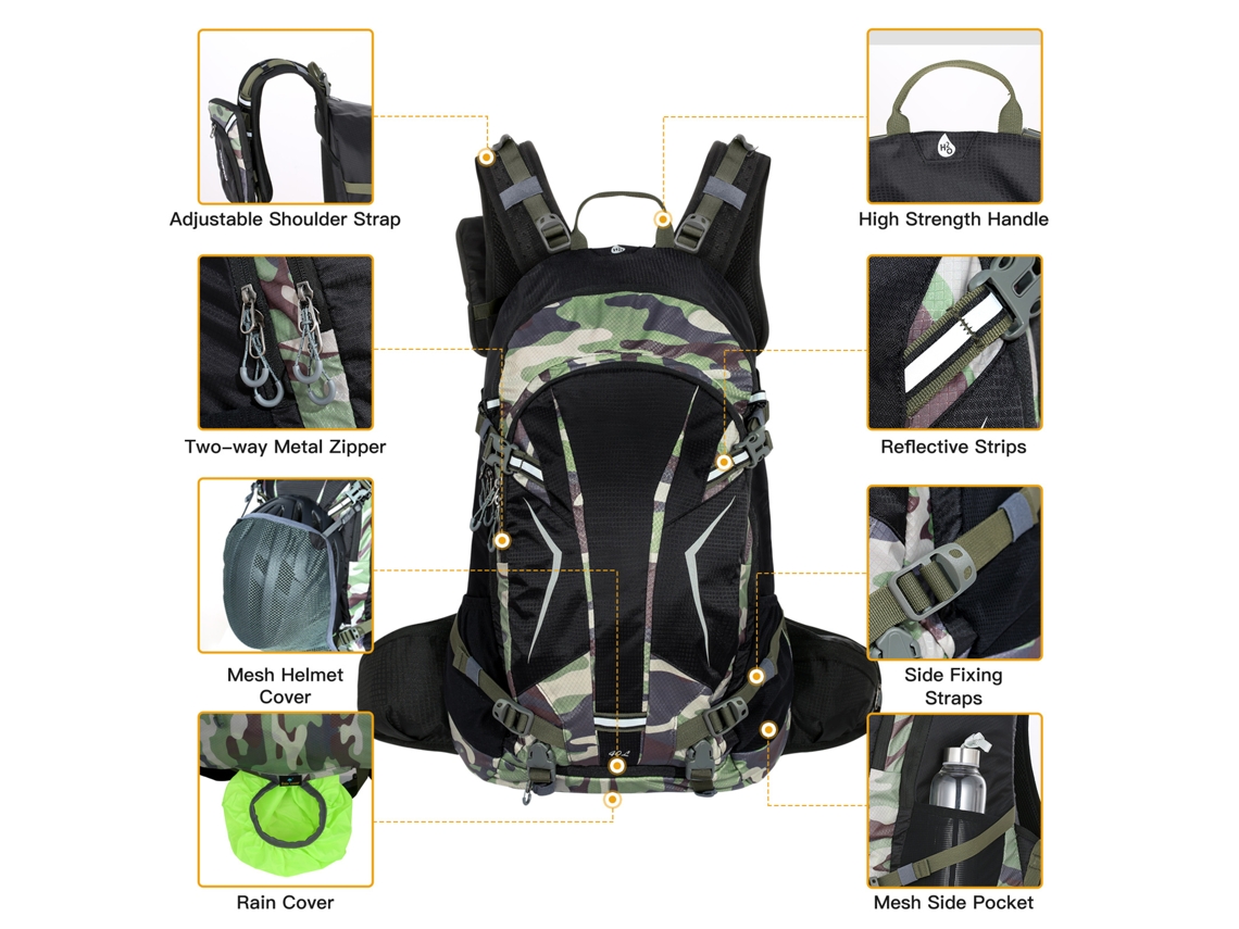 Mochila de ciclismo de 40 l resistente al agua y con funda para casco.