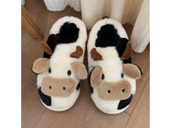 2026-zapatillas De Casa Mujer Invierno Suaves Cálidas Antideslizantes De Lana Con Estampado Animal Cute Corazón Talla Verdadera