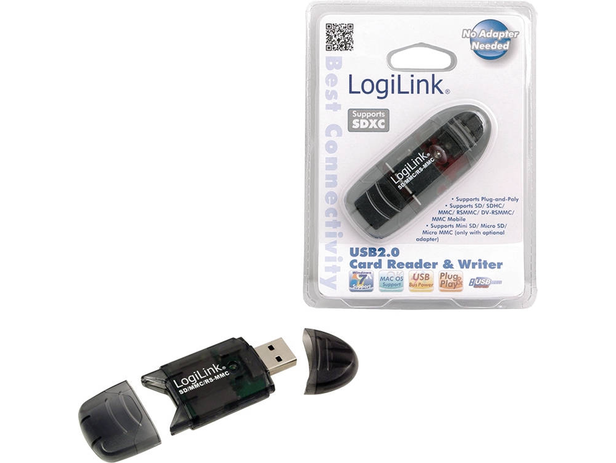 Lector de Tarjetas LOGILINK Cardreader USB 2.0 Stick external for SD/MMC