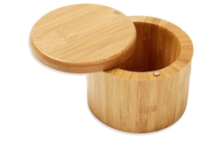 2026-caja De Sal De Bambú Redonda Con Tapa Giratoria Recipiente Natural Para Sazonadores Y Especias Ecológico Resistente A La Corrosión