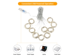 Rebe-luz De Cortina De Hadas 300 Led 5v Usb 8 Modos 3 Niveles De Brillo Con Control Remoto/timer Para Navidad Fiestas Decoración Interior Exterior