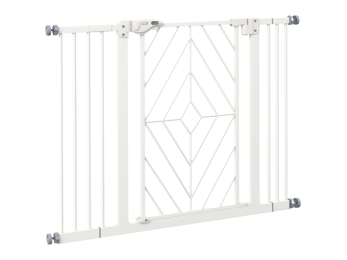 Puerta De Seguridad Automática De 74-100 Cm Para Perros, Color Blanco.