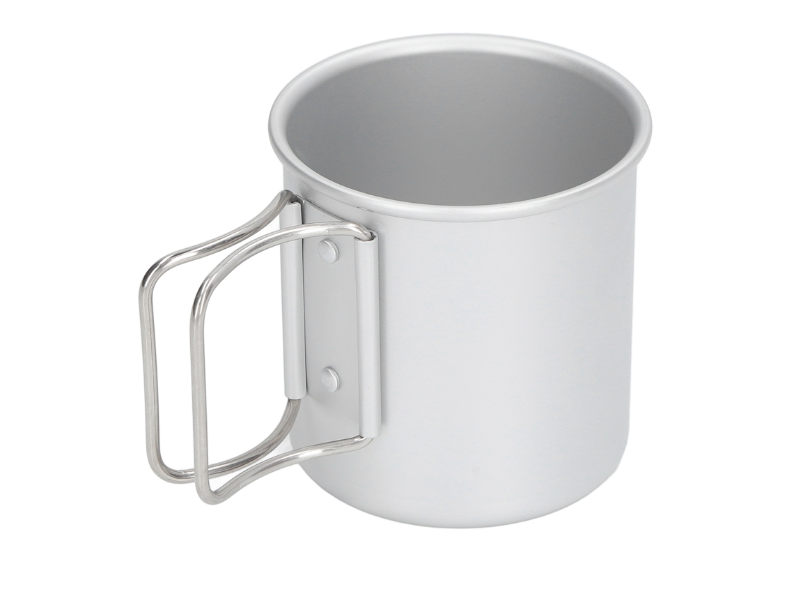 Taza De Camping Ultraligera Y Segura De Óxido De Aluminio Con Asa Plegable Para Uso En Exteriores.
