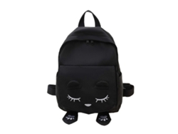 Mochila infantil de nailon, elegante y resistente, perfecta para el colegio y las actividades al aire libre. Negra.
