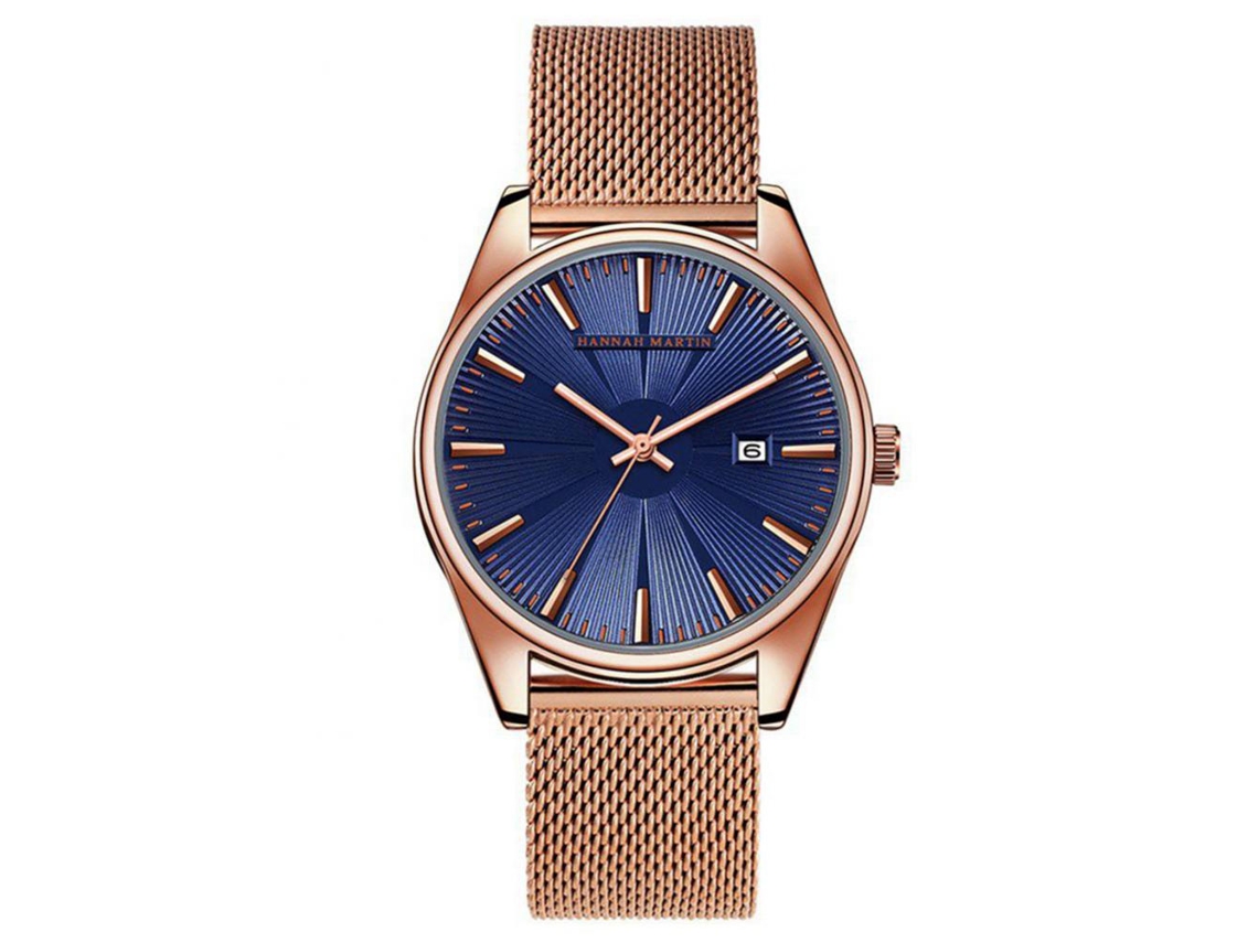 Reloj De Pulsera Para Hombre De Acero Inoxidable Con Correa De Malla Y Cuarzo