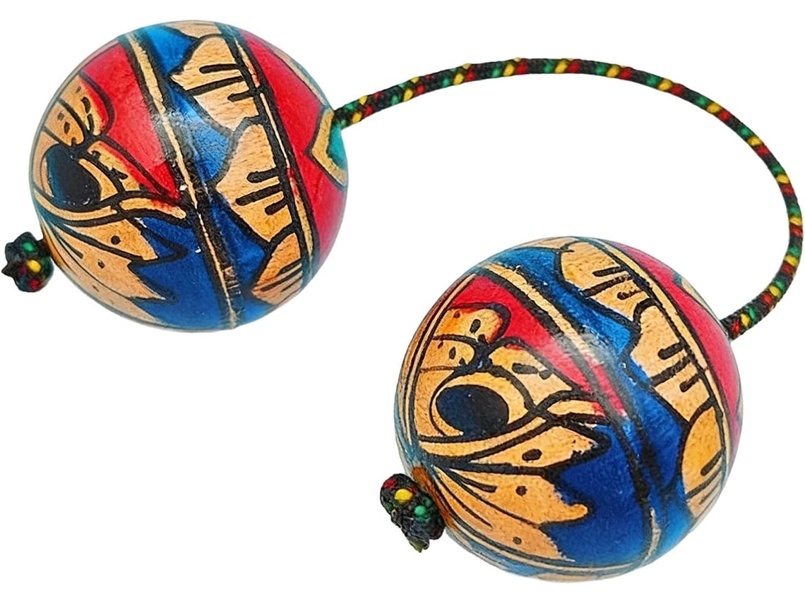 Instrumento Asalato - Sonajero De Cuerdas De Madera, Asaratua Rítmico De Doble Bola
