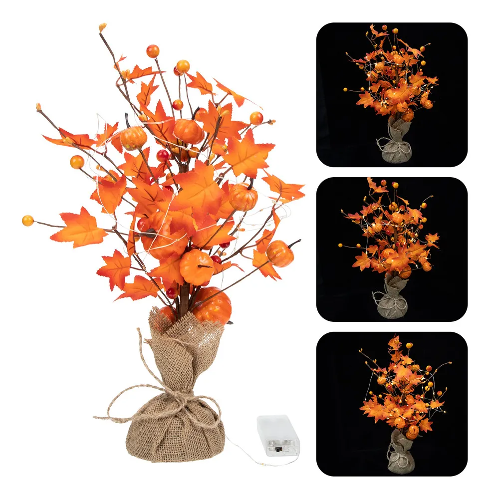 Nuevo árbol iluminado, decoraciones de otoño, Acción de Graciasvayotoy