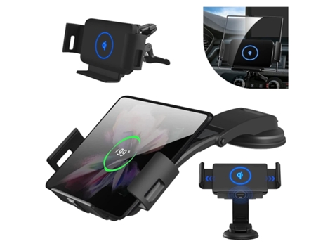 Cargador Carro Sem Fold Saídas Painel Qi Fast para Samsung Galaxy Z Fold 3/2 YIZHOOD Negro