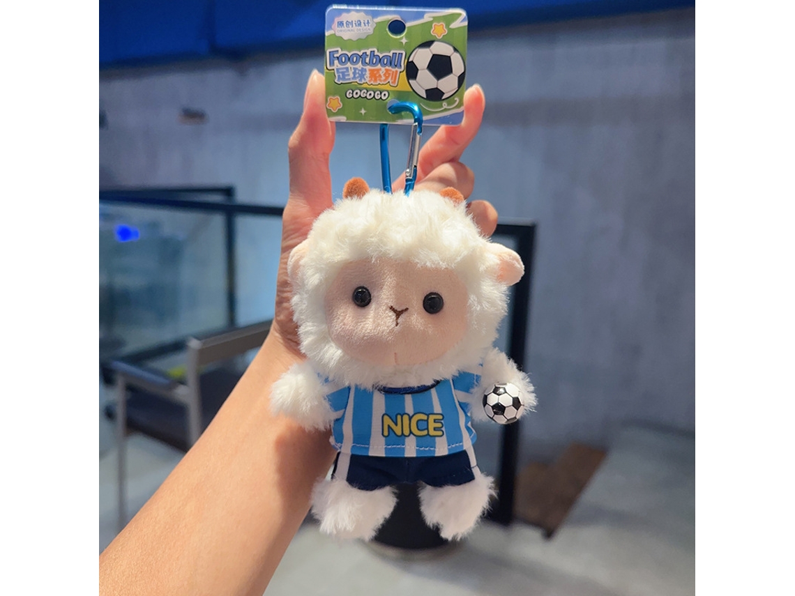 Llavero Oveja Peluche Rayas Azul Blanco Argentina Copa Mundial 2026, Accesorio Hincha, Colgante Suave Regalo Fan Fútbol Calidad Premium