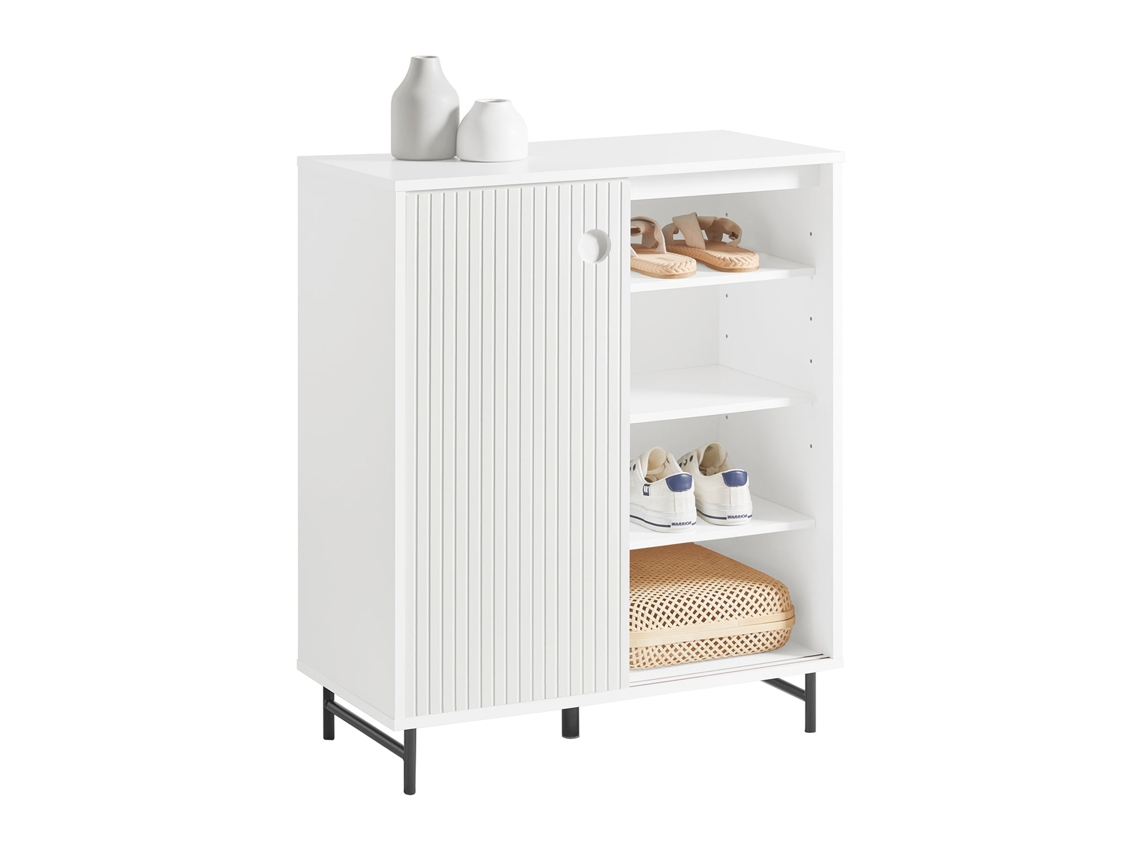 Zapatero SOBUY FSB62-W con Puerta Correderas Y Balda (Blanco - 70x37x87 cm)