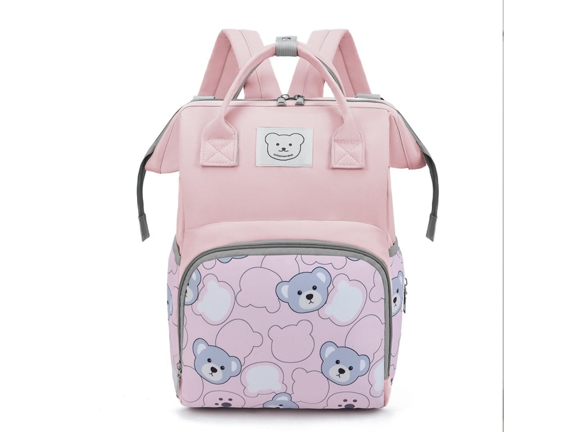 Mochila de maternidad ligera de gran capacidad, mochila de viaje dibujo animado oso bolsa de pañales para bebé Yunzii