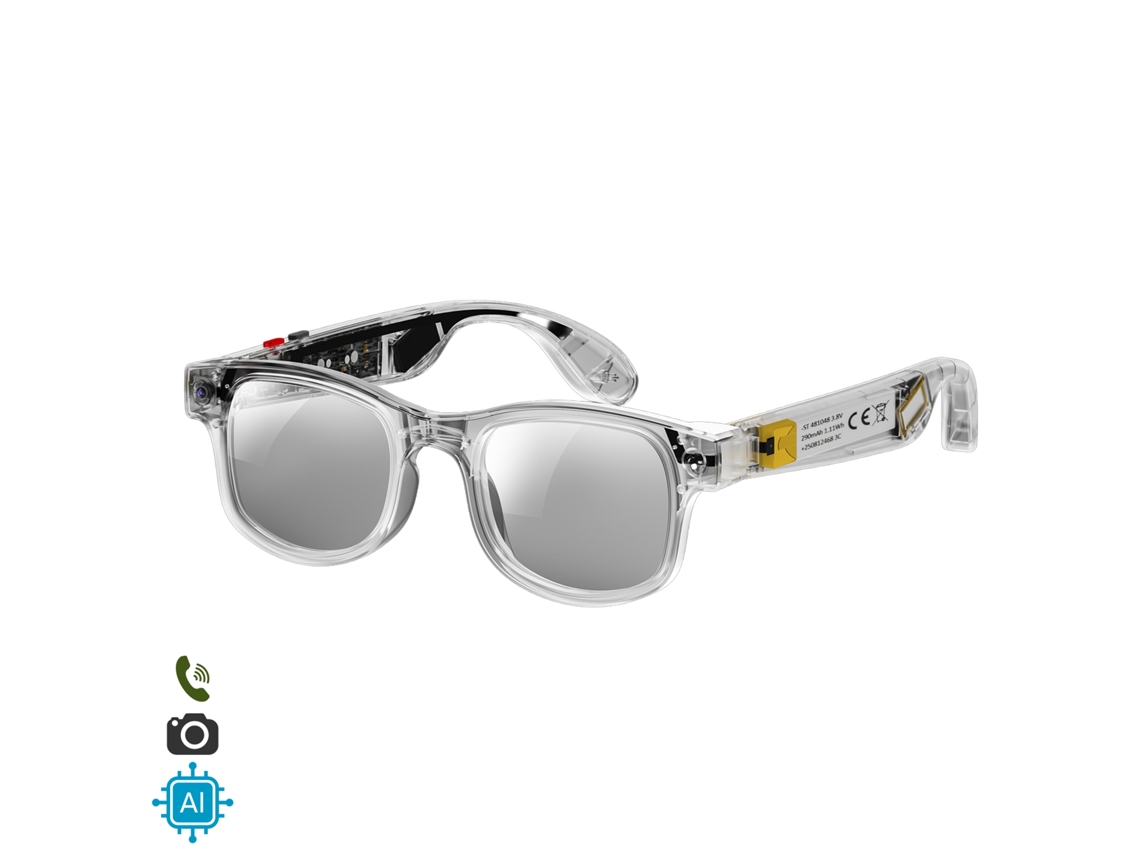 Gafas Inteligentes Aimb-g2. Con Cámara 8 Mpx, Traductor Ai En Tiempo Real, Voz Asistente, Control Música Y Llamadas. Smartglasses