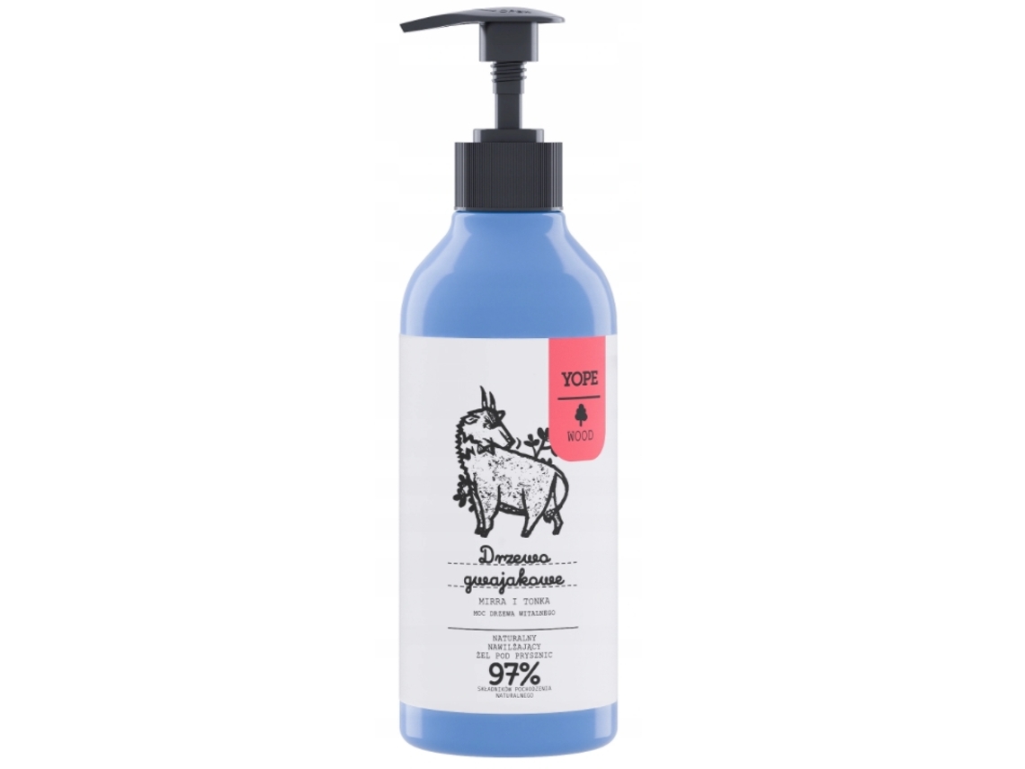 Gel de ducha sensual con madera de guayaco hidratante 97 ml, 400 ml Yope