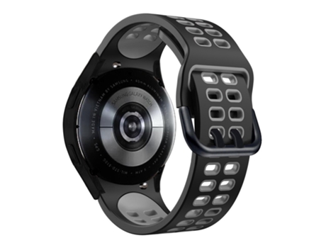 Correa de Silicona bicolor con hebilla de doble orificio para Samsung Galaxy Watch 5 40mm/44mm/5 Pro 45mm - negro/gris
