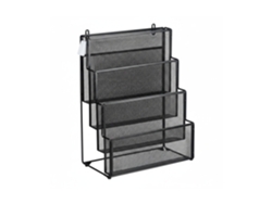 Relaxdays Porta-revistas Em Metal, 4 Compartimentos, Hbt: 43x33x18 Cm, Organizador De Revistas, Preto