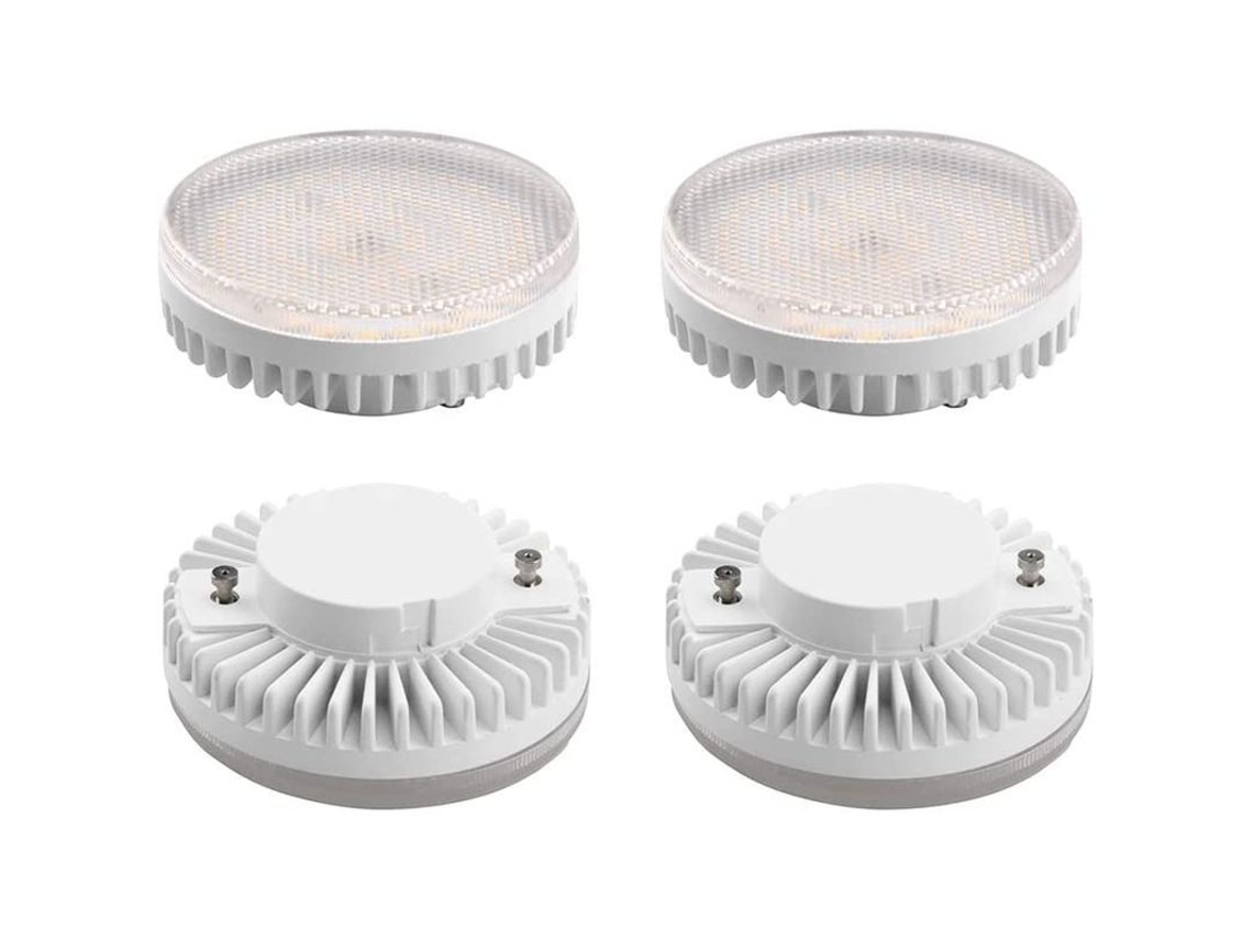 Bombilla Led Gx53 Superbrillante De 5w, 1000lm, 6000k, Equivalente A 100w, Para Iluminación De Armarios Y Cajones (4 Unidades).