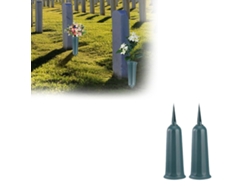 Vasos Com Orifício De Drenagem, 2 Conjuntos, Vasos De Plástico Para Cemitério Únicos E Chamativos.