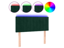 Maison Exclusive - Cabecero Con Led De Terciopelo Verde Oscuro 90x5x78/88 Cm