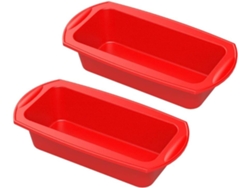 Um Conjunto De 2 Moldes De Silicone Para Bolos, Que Medem 27,5 X 14 X 6,5 Cm.