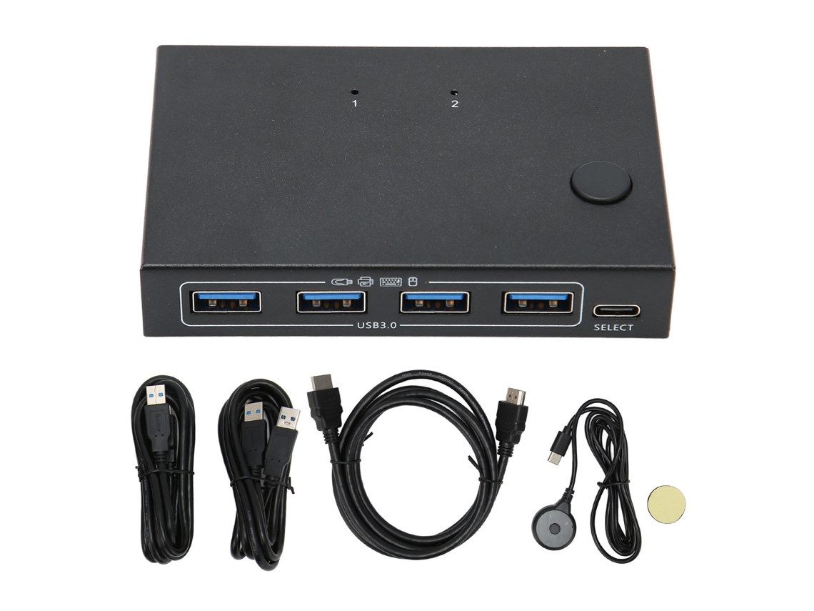 Baoj-2026conmutador Kvm Hdmi 2 Em 1 Saída 4k 60hz 18gbps Usb3.0 Para Compartilhar Teclado, Mouse E Monitor