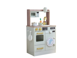Cocina infantil de madera, 79 cm, color verde Teamson
