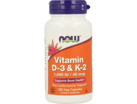Complemento Alimentar NOW Vitamin D-& K- (120 cápsulas vegetais)