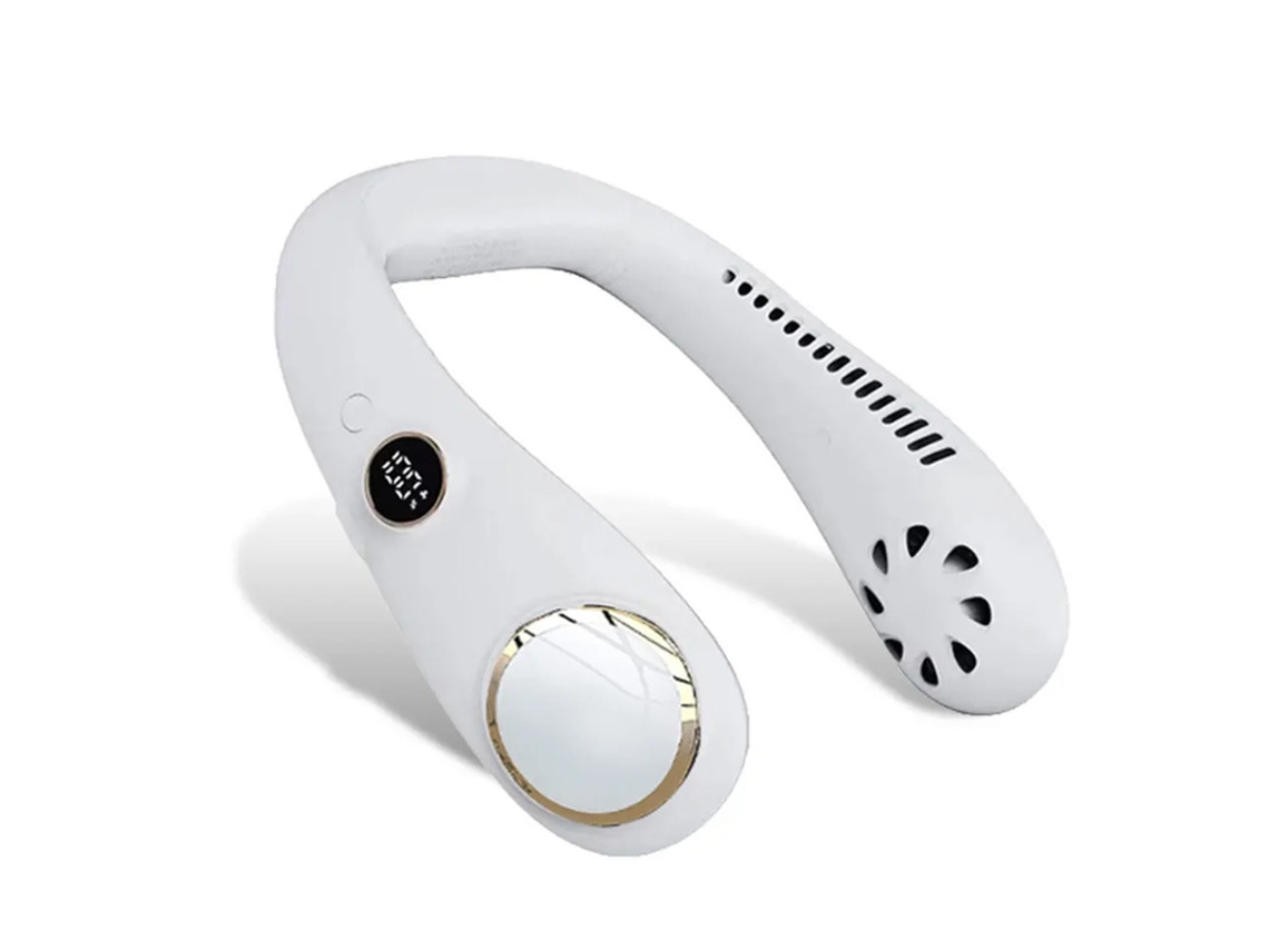 Ventilador portátil con 3 velocidades, ideal para viajes, senderismo y uso en interiores. Blanco. Yizhood.