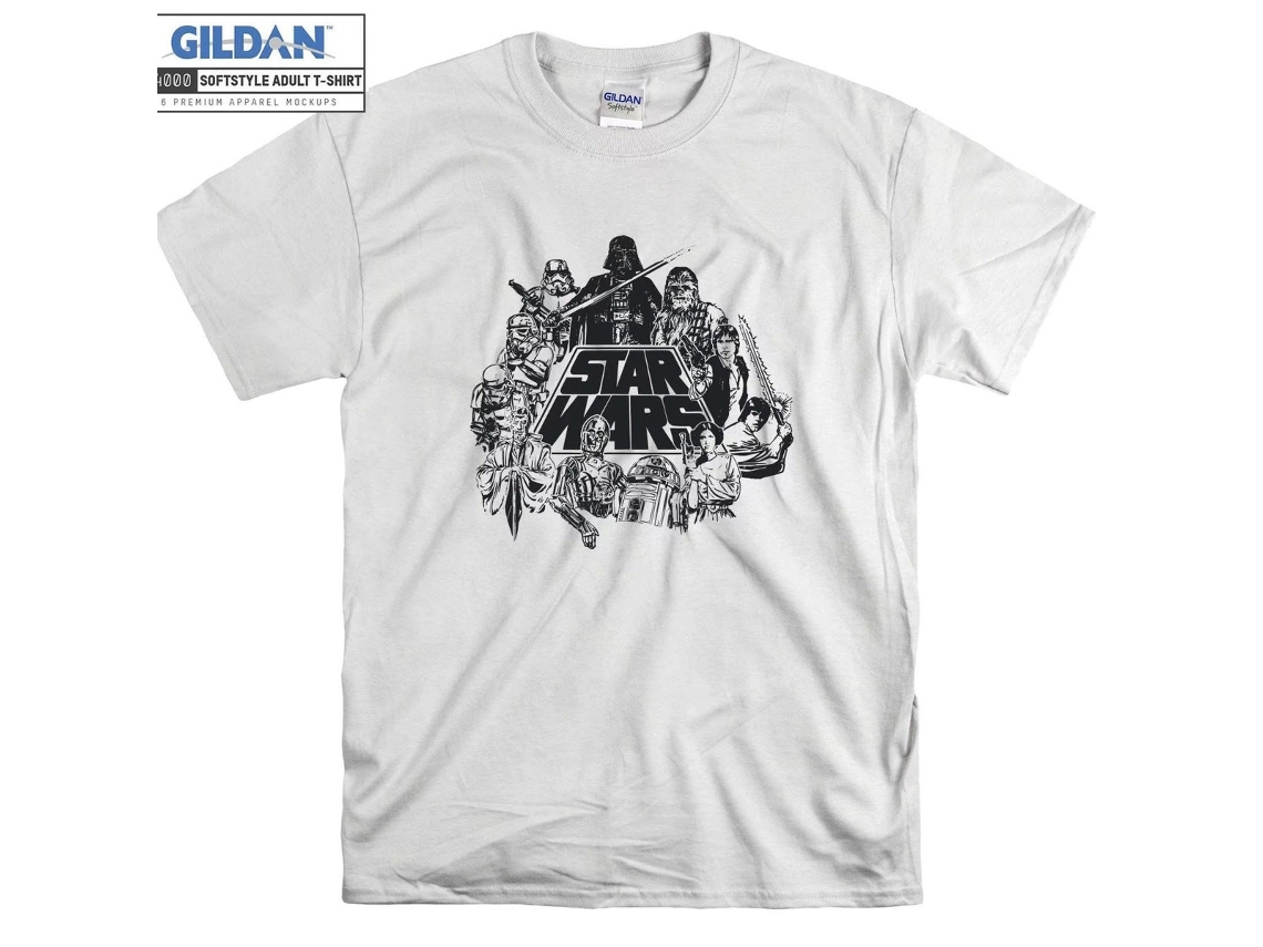 Camiseta Rockinstone Star Wars Classic Characters Cast Line Art（xl）