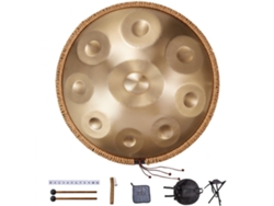 Handpan En Acero Dorado 550mm Con 9 Notas Afinadas En Re Menor Ideal Para Principiantes Y Relajación Tekmaquinas